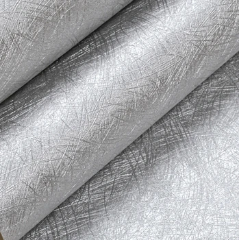 

Modern PVC Vinyl papel de parede Plain Wallpaper Wall Coverings Solid Color Silver Grey Decoration For Hotel Home