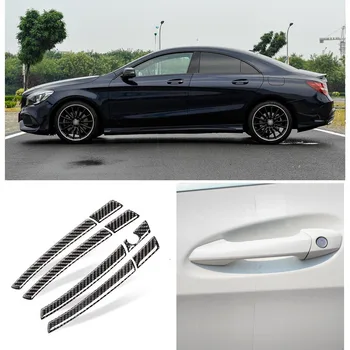

Car-styling Exterior Carbon Fiber Door Handle Decal Strips Sticker Pads Fit For Benz CLA Class 2013-2018
