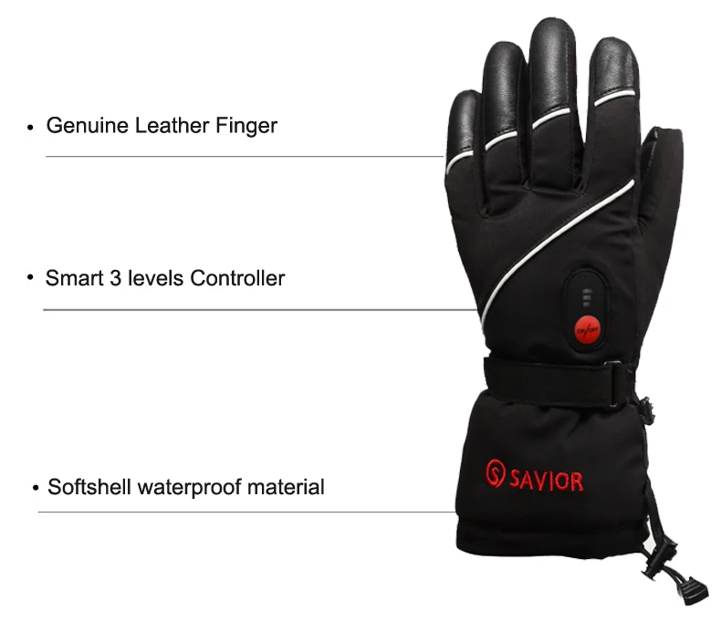 Спаситель S-15 зимние перчатки с электрическим подогревом Зимние перчатки для катания на лыжах, рыбалки, низкотемпературные кожаные перчатки для мужчин и женщин