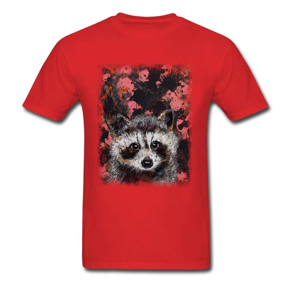 BABY RACCOON T Shirt Short Sleeve Printing Family Man Summer Autumn Tops Tees Printing Tops T Shirt Crewneck Pure Cotton BABY RACCOON red