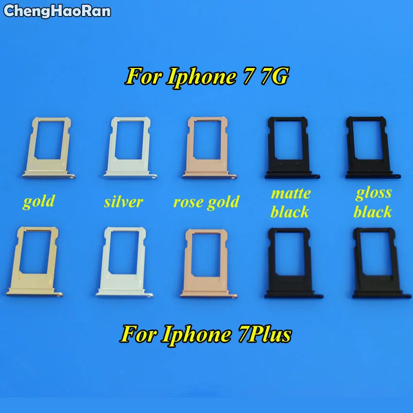 

ChengHaoRan 1Piece For iphone7 7 Plus SIM Card Holder Tray Slot Replacement SIM Card Holder Adapter Socket Accessories