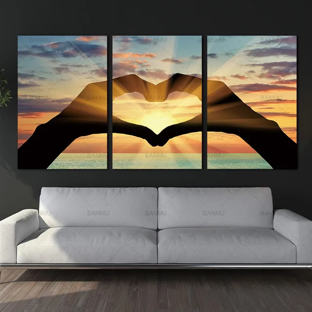 Tela pittura decorazione della parete di arte Oceano Cuori Modulare immagini pit Tela pittura decorazione della parete di arte Oceano Cuori Modulare immagini pit