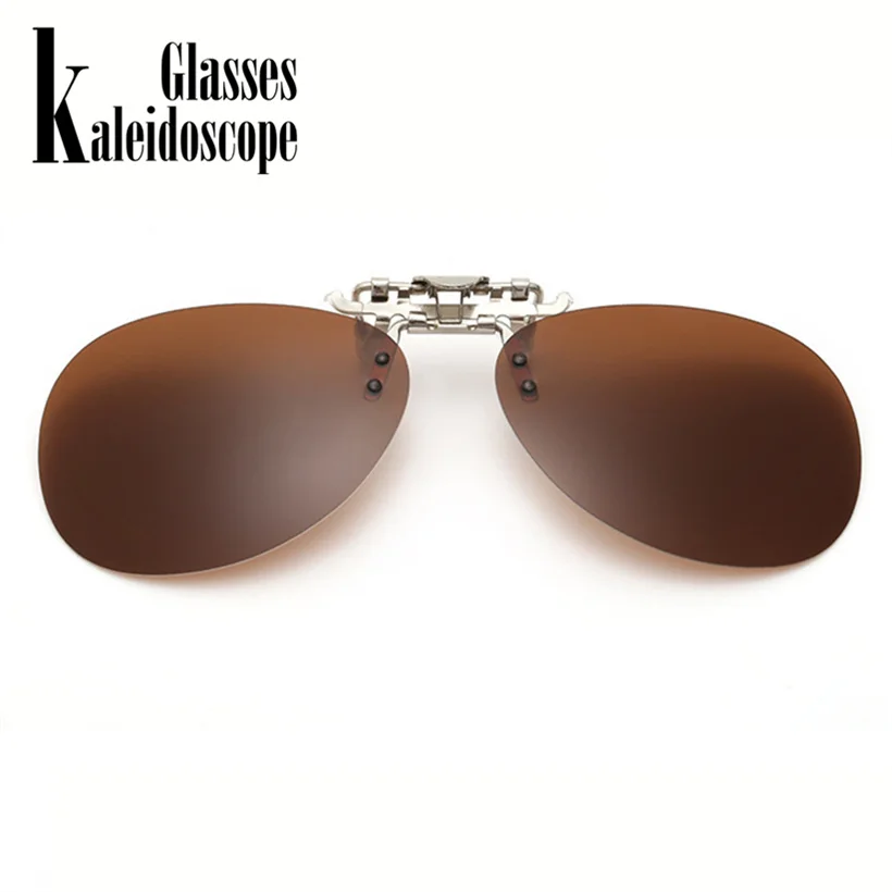 Калейдоскоп очки Пилот поляризованных солнцезащитных очков Для мужчин клип на солнцезащитные очки Флип близорукость очки Ночное видение очки