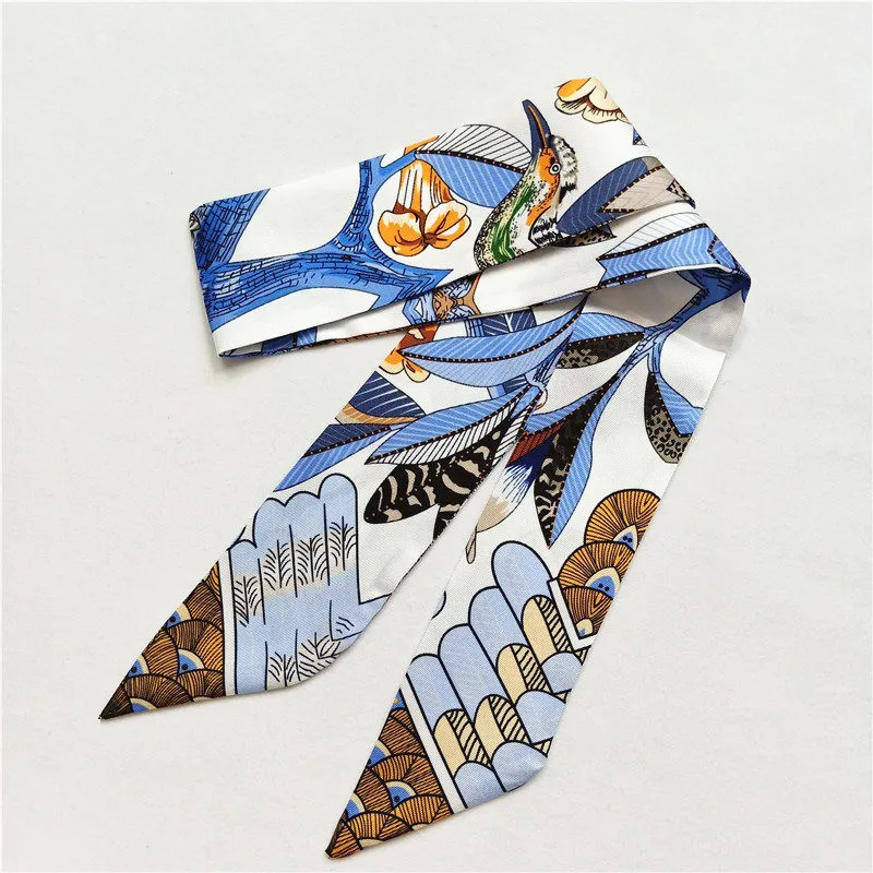 Дизайнерский шелковый шарф Колибри, женский шарф для волос, модный шейный платок, обтягивающие шарфы для дам, Сумка с лентами, Женский Галстук