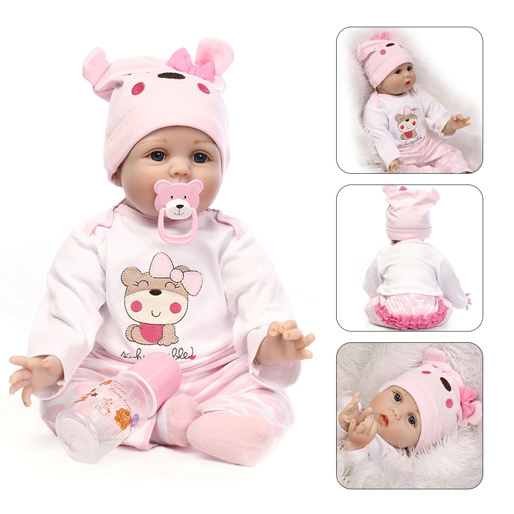 

NPK 22" Lifelike Newborn Baby Reborn Doll Silicone Vinyl Reborn Gift Baby Dolls Handmade Full Body Birthday Toys For Baby Girl