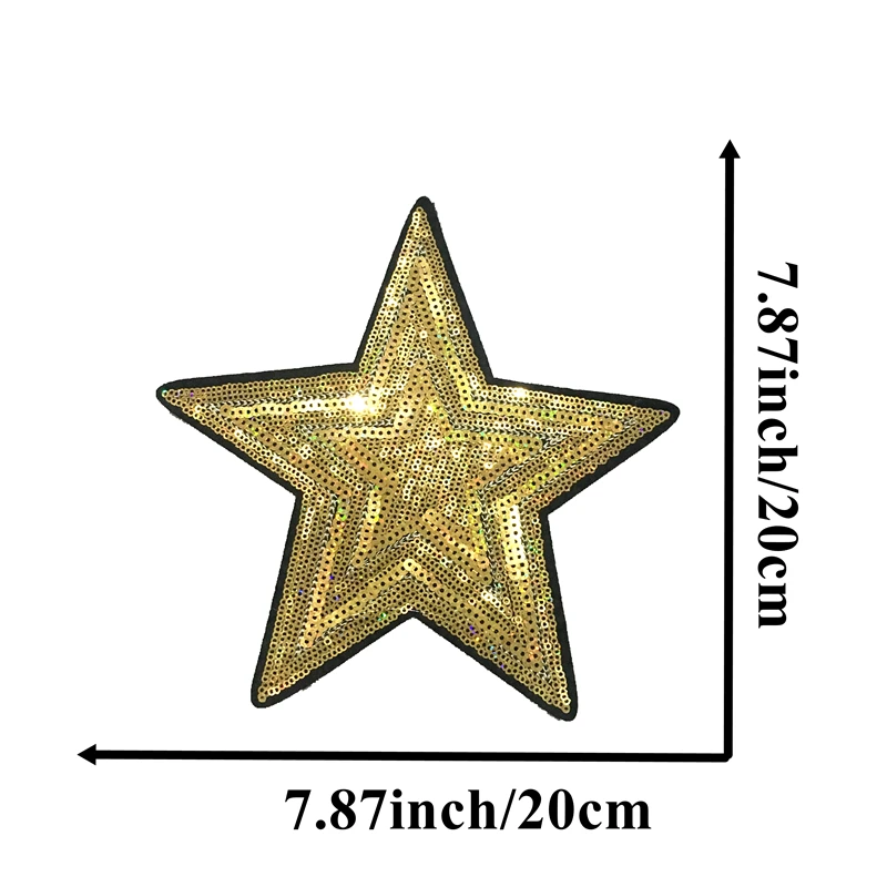 6 шт.(1 большой+ 5 маленьких) золотые звезды, расшитые блестками, железные нашивки для одежды, джинсов, аксессуары для украшения своими руками, Аппликации со звездами