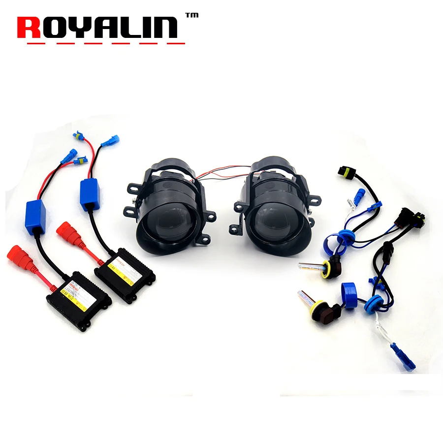 

ROYALIN For Camry Fog Lights Lens Kit Car Bi Xenon H11 Lamp Projector Ignition Ballast for Toyota Corolla Peugeot Citroen Prius