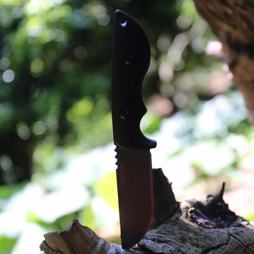 GODFUR открытый прямой нож тактика кемпинг инструмент выживания Дайвинг острый фиксированный нож Дикий выживания самообороны леггинсы ножи