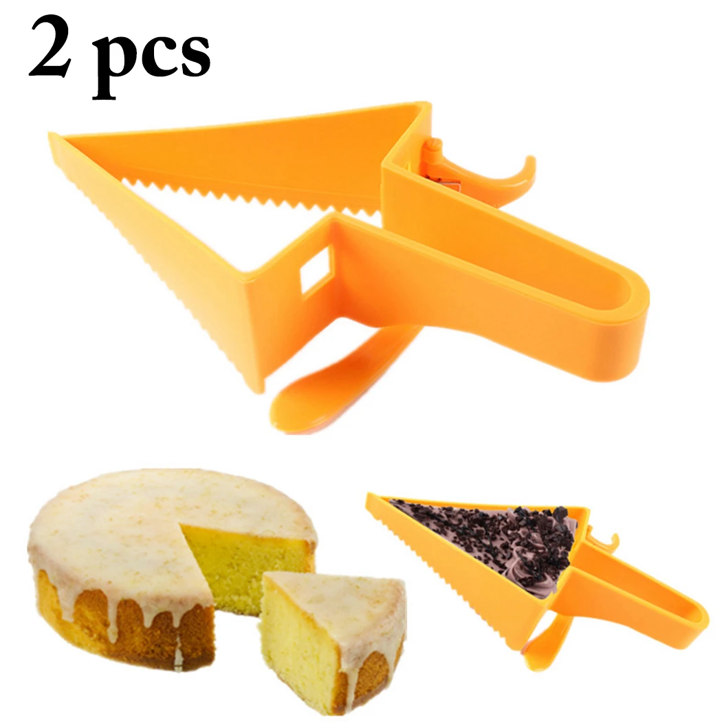 2PCS Triangular Cake Cutter Plastic Cake Knife Separator Cutter Mold Shovel Baking Tools Kitchen Supplies