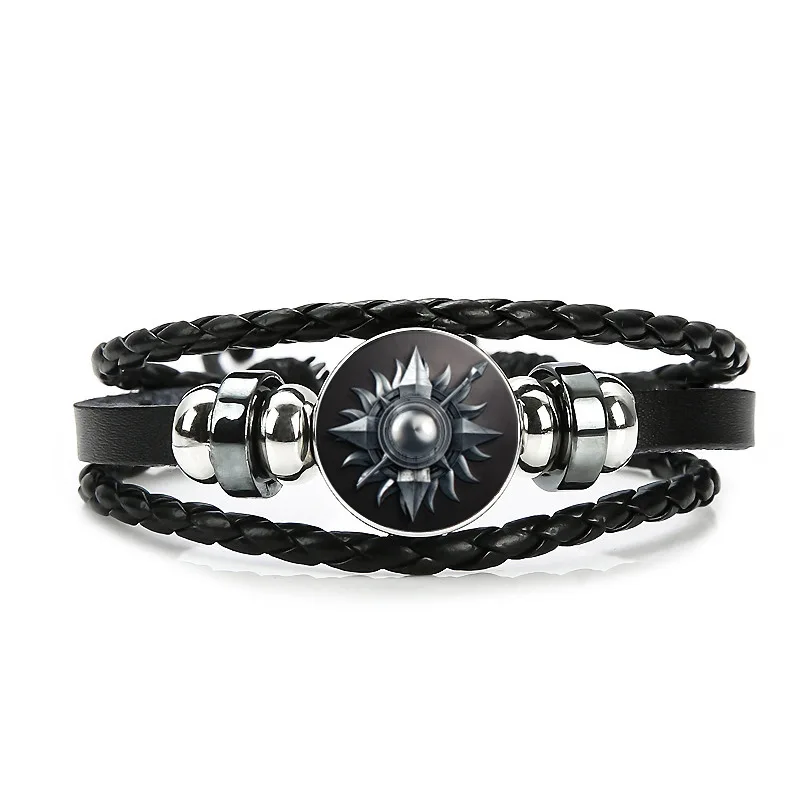 Multi Layers Black Leather Bracelets for Men Women Game of Thrones Snap Button Badge Charms Bracelets Punk Wolf Head Bracelets Multi Layers Black Leather Bracelets for Men Women Game of Thrones Snap Button Badge Charms Bracelets Punk Wolf Head Bracelets