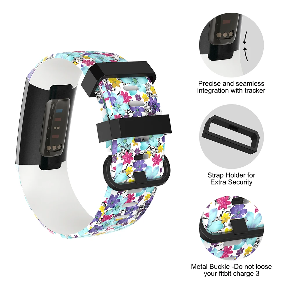 Honecumi для Fitbit Charge 3 полосы для женщин и мужчин TPU Charge3 ремешок с ремешком с пряжкой для Fitbit Charge 3 Смарт часы браслет