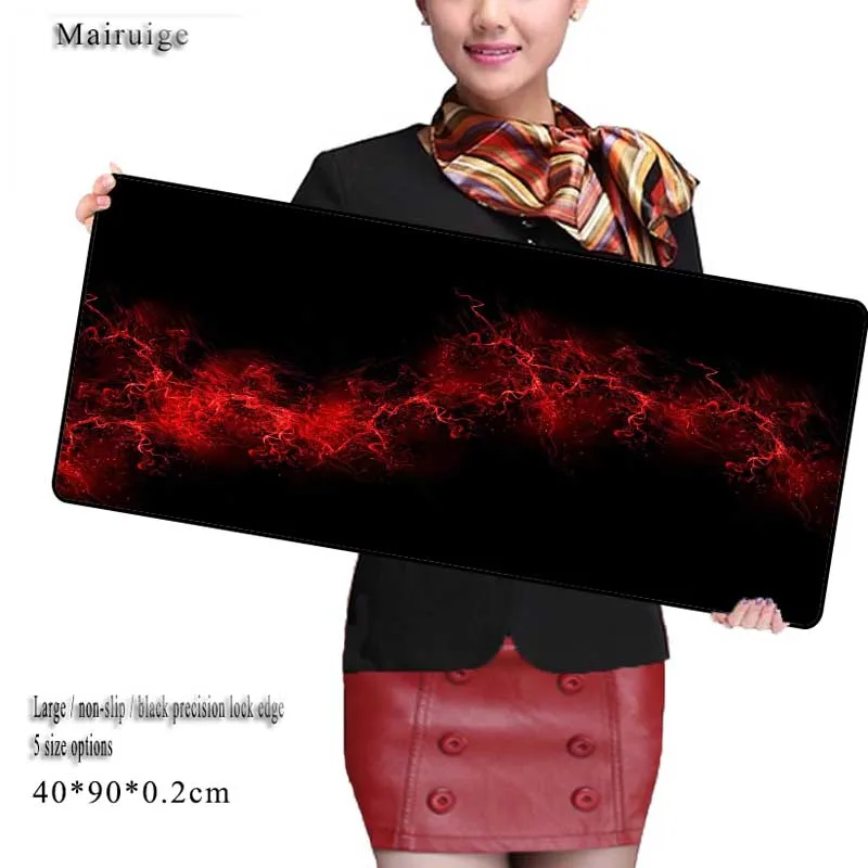 

Mairuige Free Shipping 900*400mm Red Line Gaming Large Rubber Mouse Pad Keyboard Mat Table Mat Send BoyFriend The Best Gift