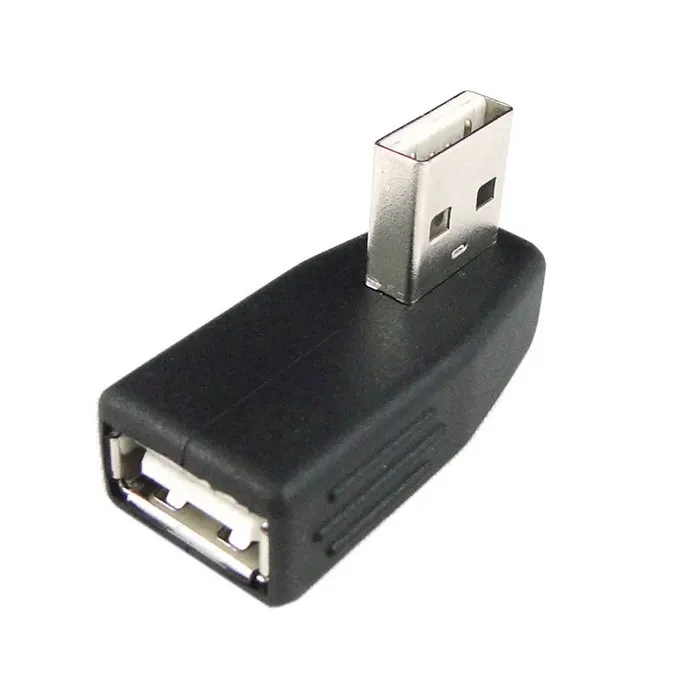 

90 degree Left Angled USB 2.0 Vertical Low Profile Adapter Convertor Male to Female Extension Black