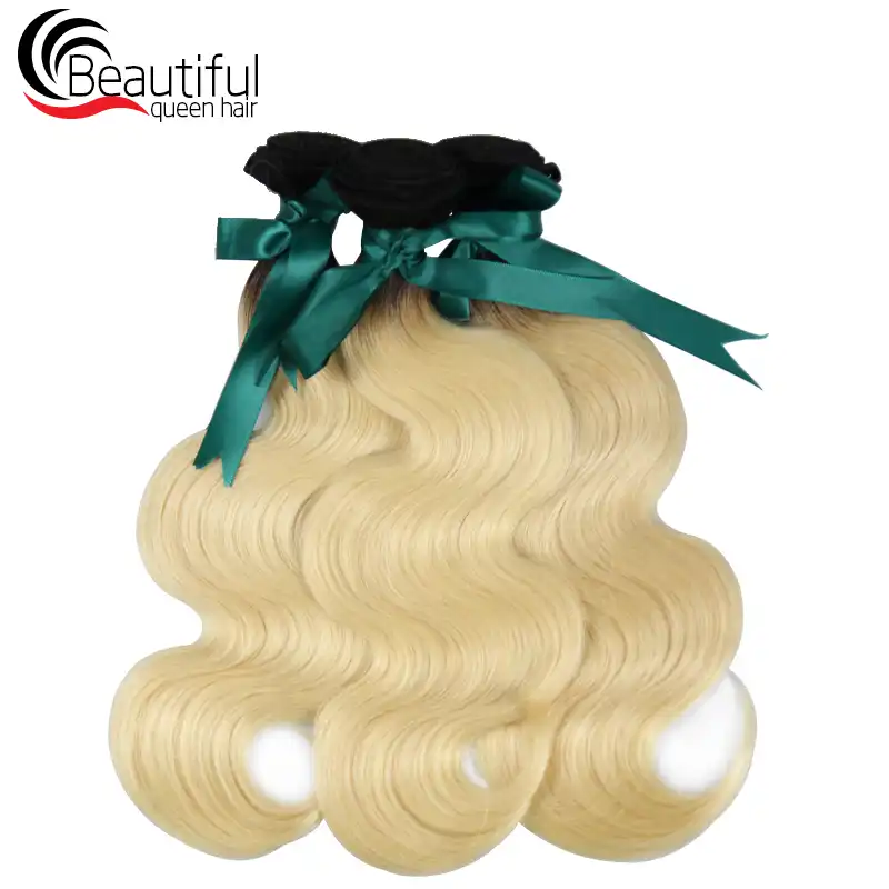 Beautiful Queen Hair 10a Peruvian Remy Human Hair Ombre Blonde