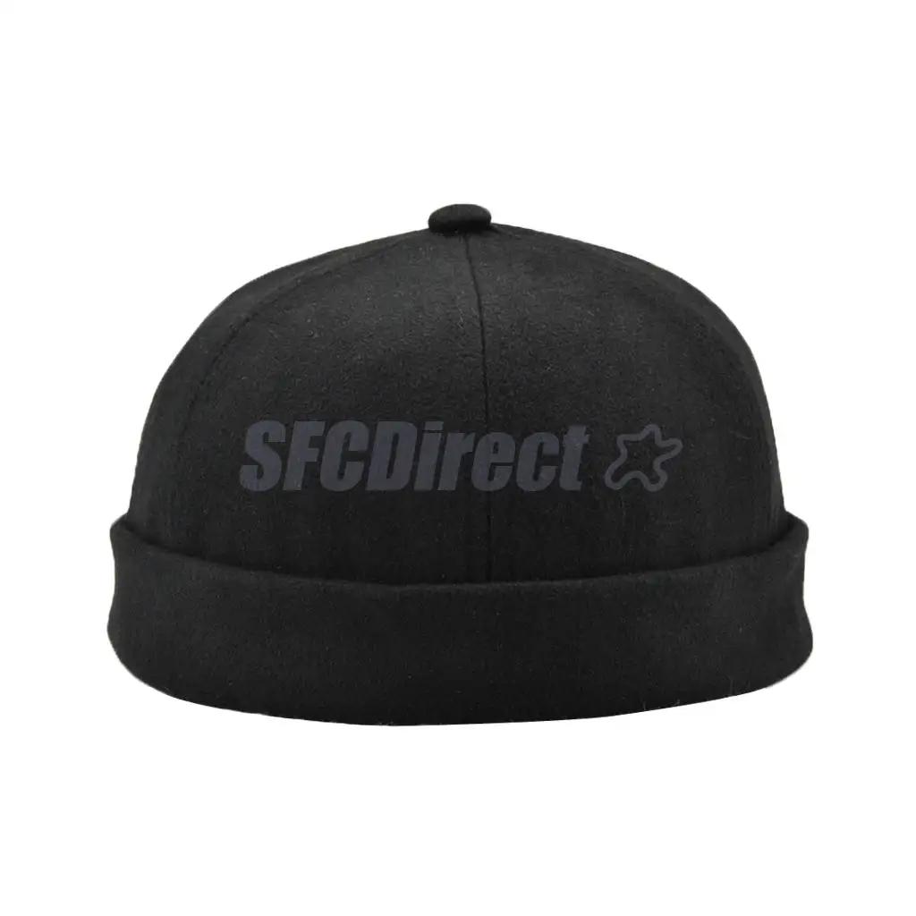 2 Pieces Retro Eaves Flange Landlord Biker Caps Fashion Docker Beanie Black