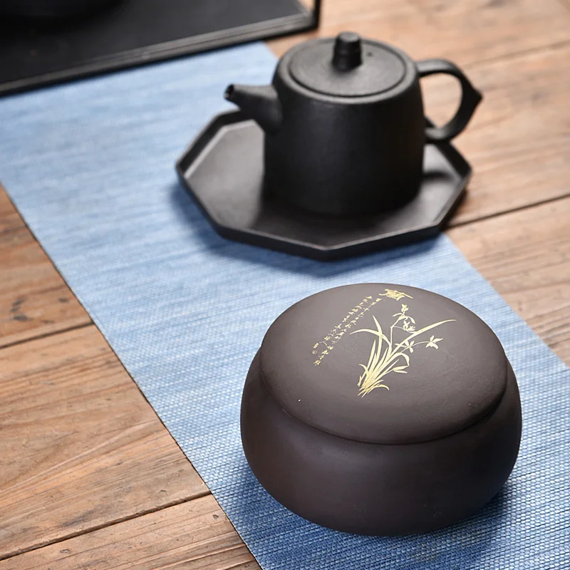 

Round Ceramic Tea Coffee Jars 12.5*9cm Food Storage Box Candy Jar Spices Container Cookie Jar With Lid Snacks Pot Home Storage
