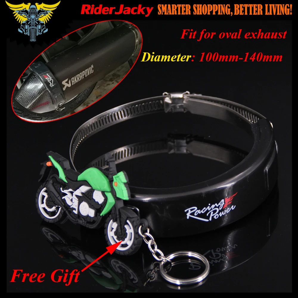 

Motorcycle Universal Racing Circular Oval Exhaust Protector Can Cover For kawasaki ZXR400 ZX1100 / ZX-11 ZRX1100 / 1200 ZX12R