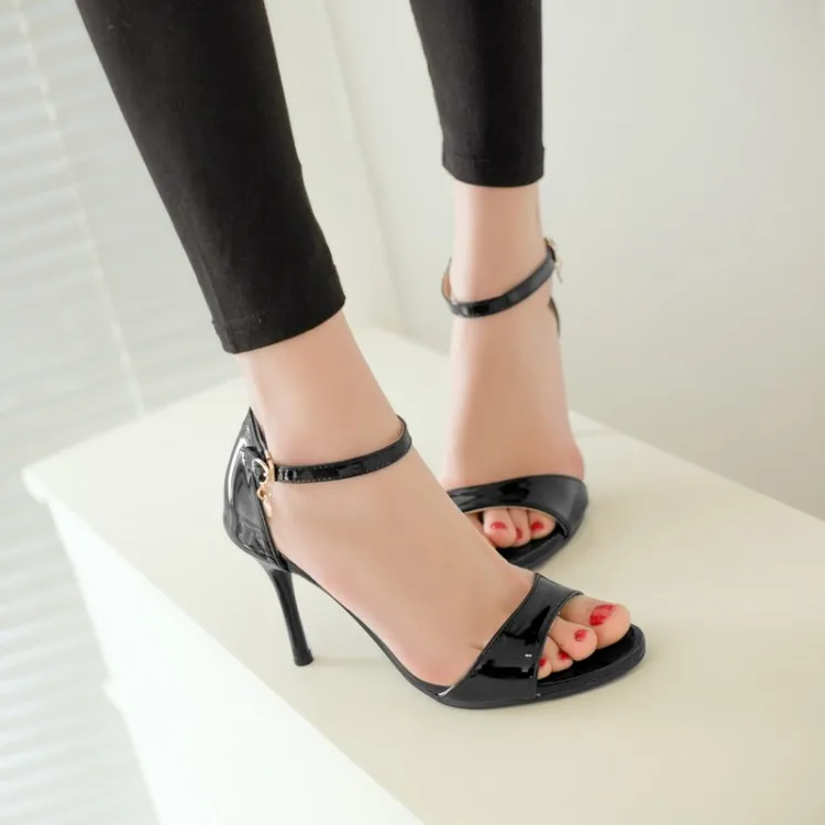

Big Size 11 12 13 14 high heels sandals women shoes woman summer ladies Little round head open-toed cingulate Fine with sandals