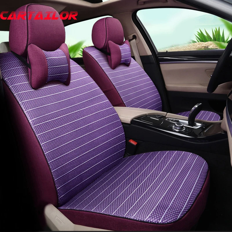 Us 304 98 49 Off Cartailor Car Seat Cover Set Linen Cloth Ice Silk Styling Car Seats Fit For Bmw X6m Seat Covers Cars Interior Accessories Set In