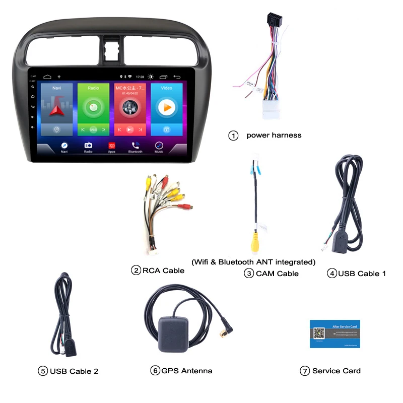 Excellent Car Android 8.1 Multimedia Player for MITSUBISHI Mirage Attrage 12-18 GPS Navigation Device USB bluetooth steering wheel control 4