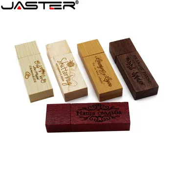 

JASTER hot selling photography gift (free custom logo) wooden USB 2.0 thumb drive 4GB/8GB/16GB/32GB/64GB External Storage