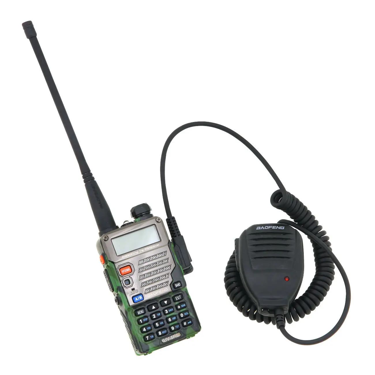 Baofeng Megafono Comunicacion Microfono del Hombro Altavoz Microfono de Mano Radio de Dos Vias Con o sin Luces de Senalizacion