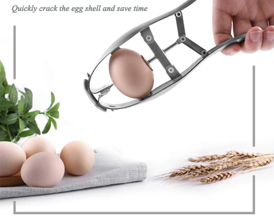 Egg Shell Opener, Quick Raw Egg Shell Opener Scissor Stainless Steel Eggshell Cutter Cracker Egg Separator Creative Kitchen Tool