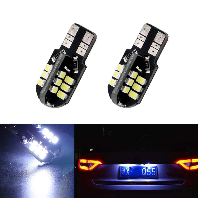 2 x 6-3020-SMD White T10 W5W 192 168 License Plate LED Light Bulbs For Ford