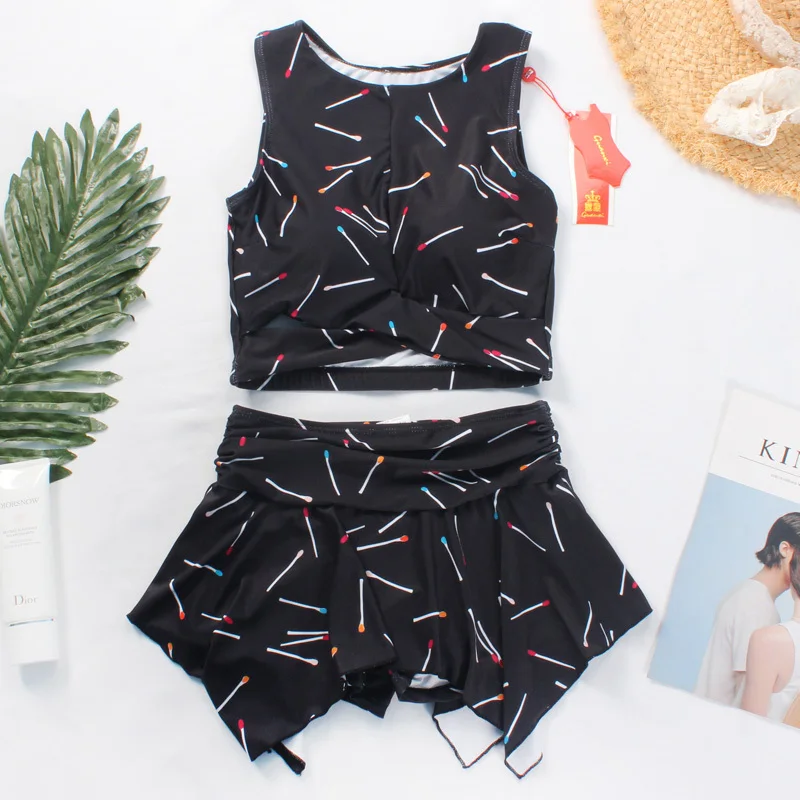 

Two Pieces Swimsuit For Women 2017 Swimwear Female Push Up Bathing Suit Ladies High Neck Swim Wear Print Sexy Beach Dress M-XL