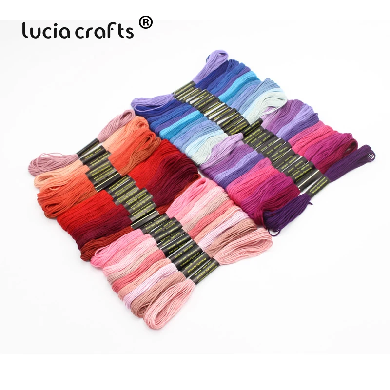 Lucia crafts 100 шт, 1 цвет/шт нить для вышивки хлопок нитки для вышивки крестом нить шитье, моток пряжи аксессуары ручной работы 089153