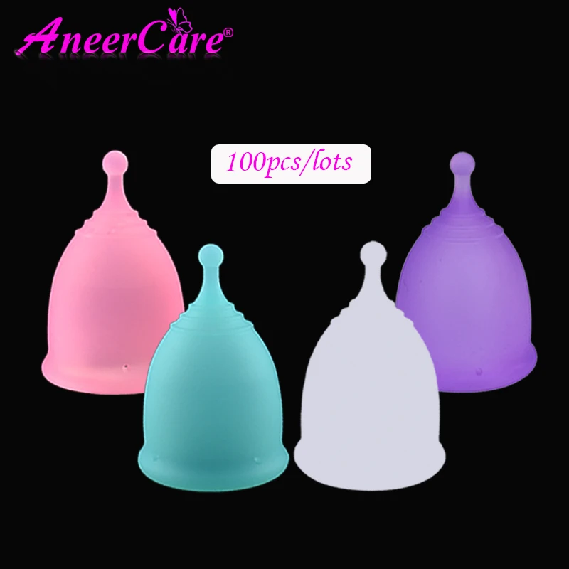 

100Pcs Menstrual cup for Women Feminine hygiene Medical100% silicone Cup Menstrual reusable lady cup copa menstrual than pads