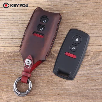 

KEYYOU Key Shell Cover For Suzuki SX4 Grand Vitara Swift Case Fob Leather Key Shell Keychain Bag Car Key Case 3 Button