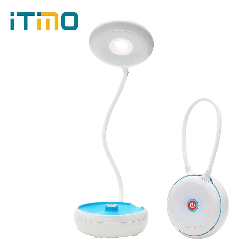 

iTimo LED Desk Lamps Handheld Potable Lighting Folding Student Table Lamp Powed By 18650 Battery 3 Level Dimming USB Night Light