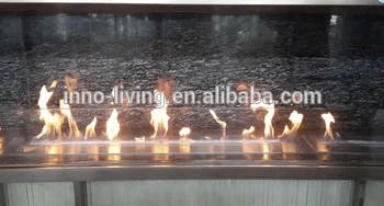 

30 inch Long Remote control intelligent silver or black wifi metal box fireplace