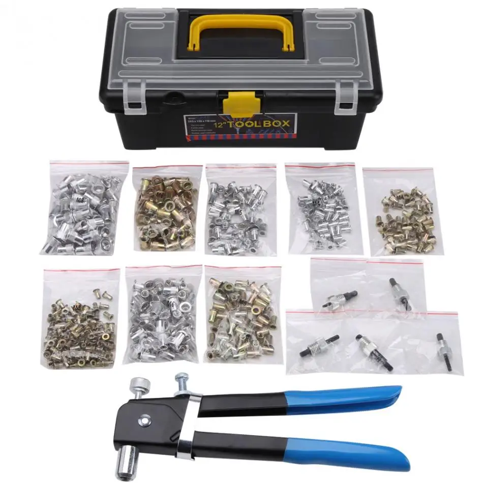 1Set M3 M8 Aluminum Alloy Blind Rivet Nuts Threaded Insert Rivet Tool