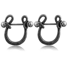 Кольца для сосков, мужские кольца для сосков, пирсинг для мужчин и женщин, сексуальные Animal-316L, хирургическая сталь, 14 г, продается как пара