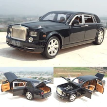 Высокая имитация 1:24 Rolls Royce Phantom удлиненные Cohes Литой Сплав Автомобильный режим с шестью дверями для детей подарочная коллекция игрушек