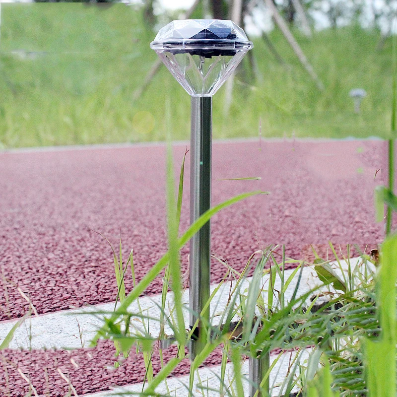 

LYFS Solar Power LED Stainless Steel Landscape lamps Outdoor Garden street Lawn Lamp Straight Diamond Light
