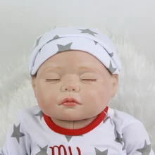 Can Sit And Lie 20 Inch Reborn Baby Doll Newborn Silicone Babies Toy Lifelike Boy Dolls With Sleeping Eyes Kids Birthday Gift