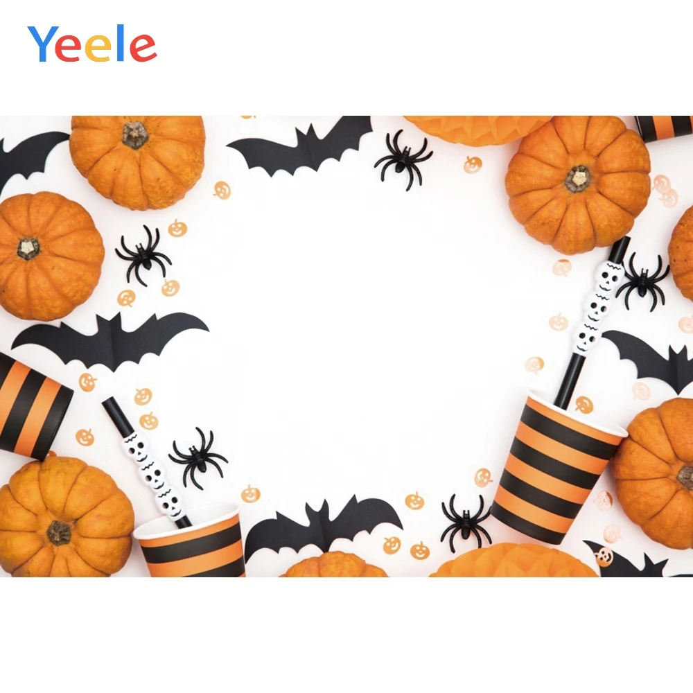 

Yeele Happy Halloween Pumpkin Lantern Spider Bat Photography Backgrounds Customized Photographic Backdrops for Photo Studio