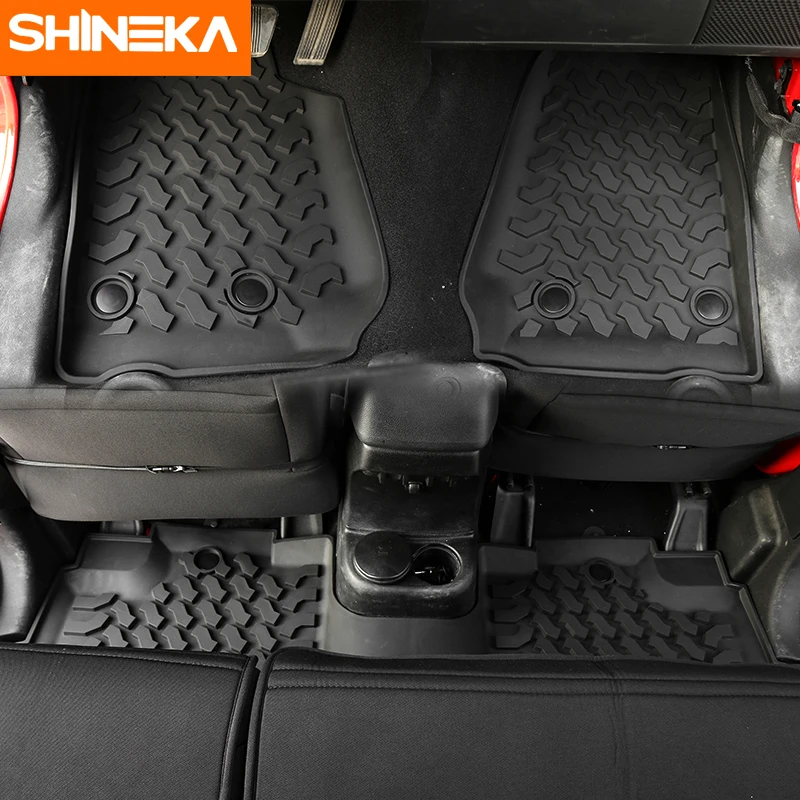 Автомобильный коврик SHINEKA, противоскользящие резиновые коврики заднего ряда, коврики для Jeep Wrangler JK, автомобильные аксессуары