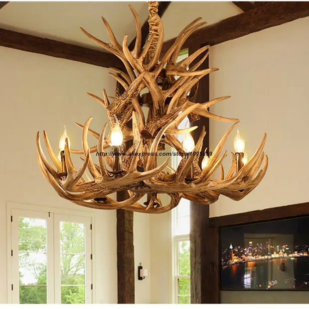 Settembre Vintage Antler Chandelier Lighting Modern Resin