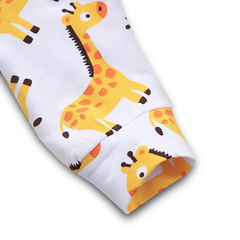 Милый комбинезон с рисунком жирафа, комбинезон с длинными рукавами для малышей, сдельник для ребенка, Одежда для новорожденных, летняя одежда для младенцев