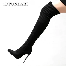 High heels over the knee boots women thigh high boots Ladies Winter shoes woman cuissardes sexy talons hauts sexy hautes sorbern sexy buckle straps women boots 20cm extreme high heels thick platforms woman s summer shoe over knee boots womens 2018