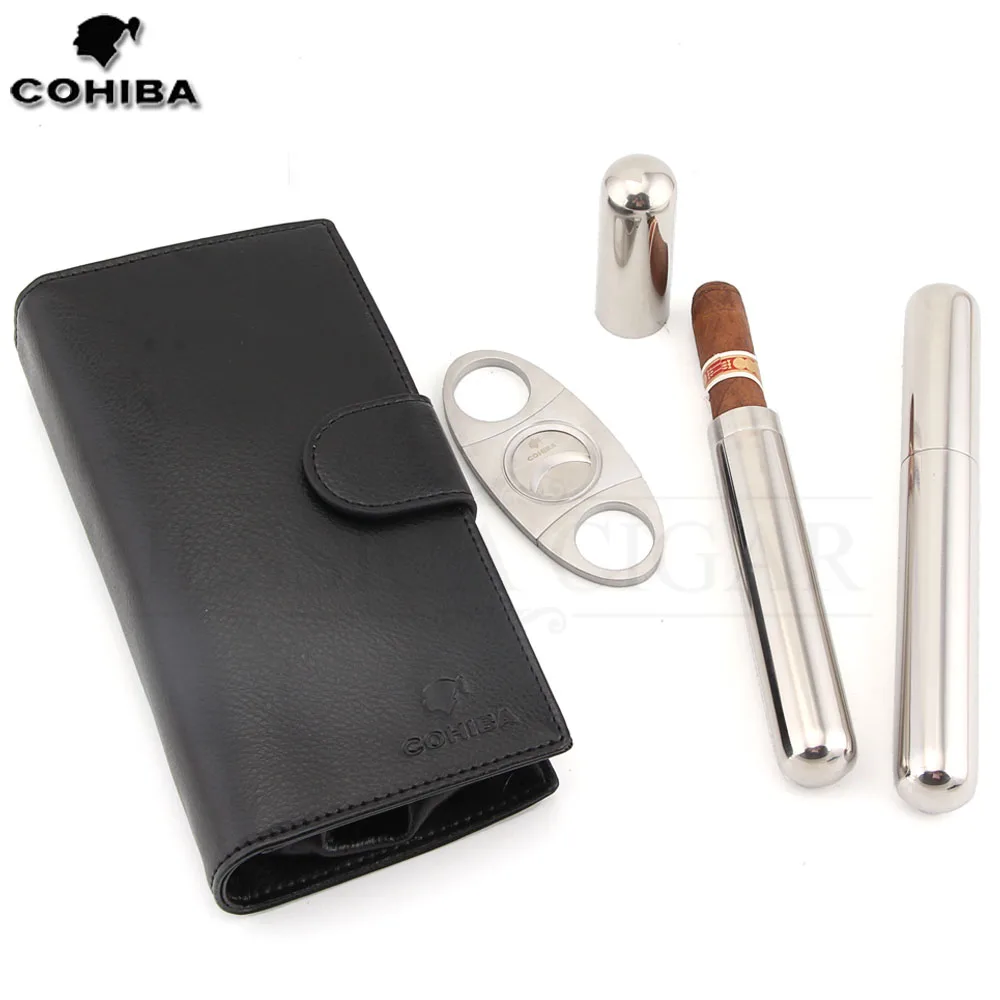 COHIBA-Portable-Cigar-Set-Travel-Cigar-Case-Leather-Mini-Humidor-Box-With-2-Tube-Holder-Stainless
