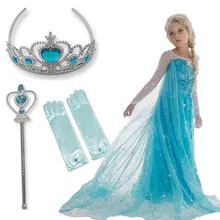 Платье Эльзы и Анны на Хэллоуин; костюм для девочек; нарядные вечерние платья принцессы для костюмированной вечеринки; Детские комплекты одежды на Рождество и день рождения