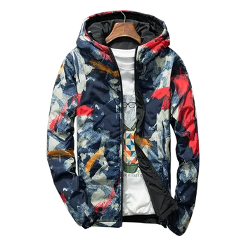 

B Two-faced camouflage men's jacket autumn winter casual thickening plus cotton men's double-faced men's jacket plus size 4XL