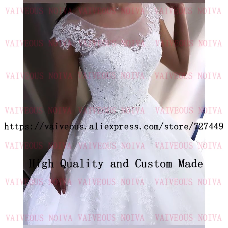 Abito da sposa настроить Свадебные платья для невесты платье с аппликацией de Mariee модные кружева бисером Boho свадебный наряд бруйдсюркен