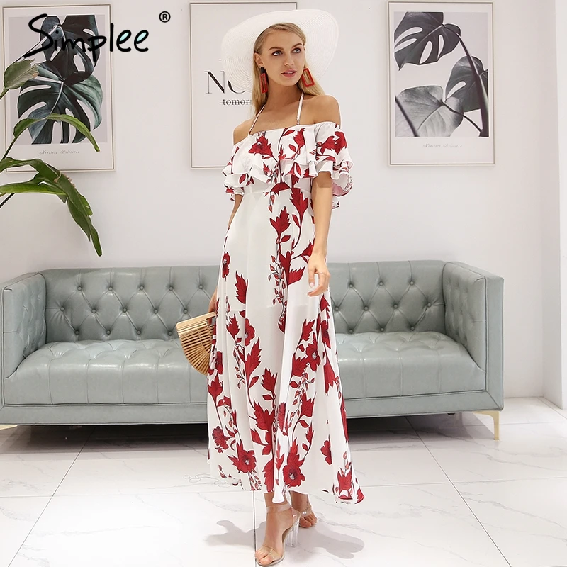 off the shoulder summer maxi dress
