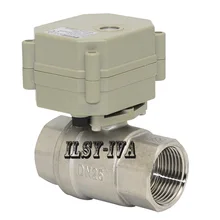 DN25 нержавеющая сталь 2 way Электрический шаровой кран, " AC/DC 9~ 24 V моторизованный шаровой клапан